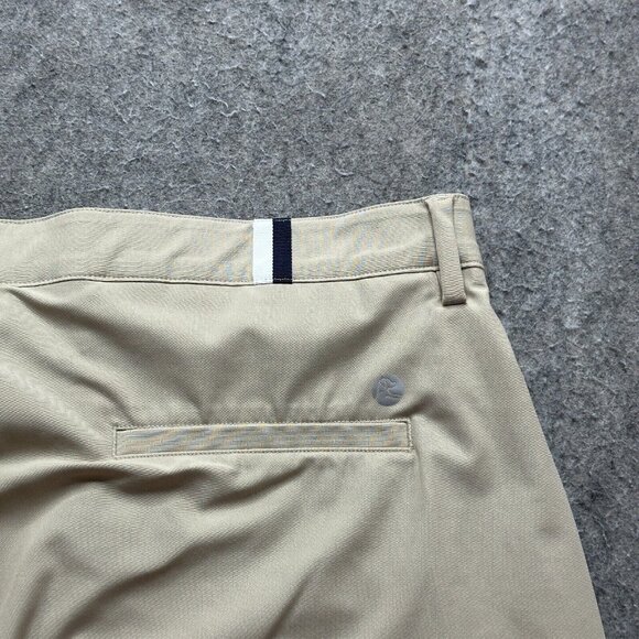 Rhoback Shorts Men 40 Beige Khaki Performance Lined 8" Flat Front Chino - Picture 10 of 16